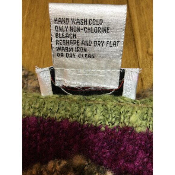 Vintage Talbots Petite Wool Blend Sweater Cardigan Size M Made In Hong Kong - Picture 5 of 7